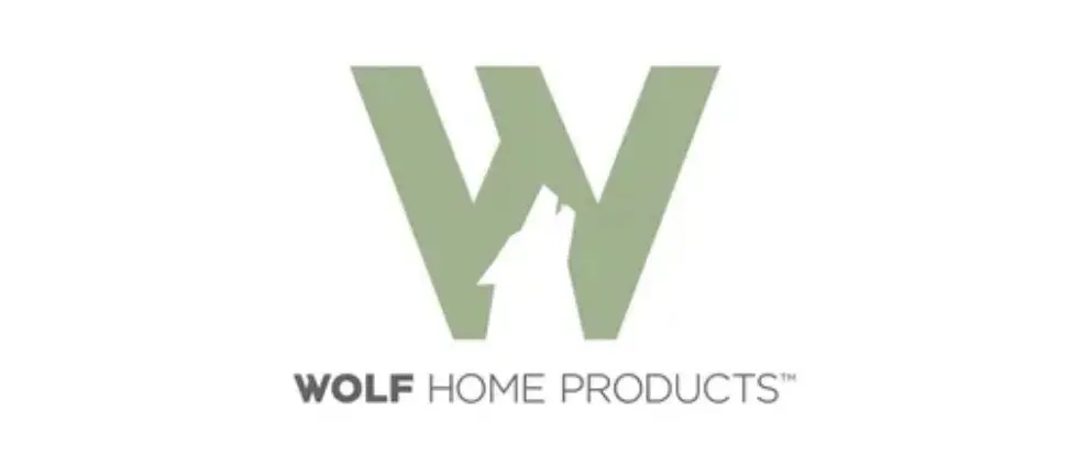 The Wolf Home Products logo features a large green