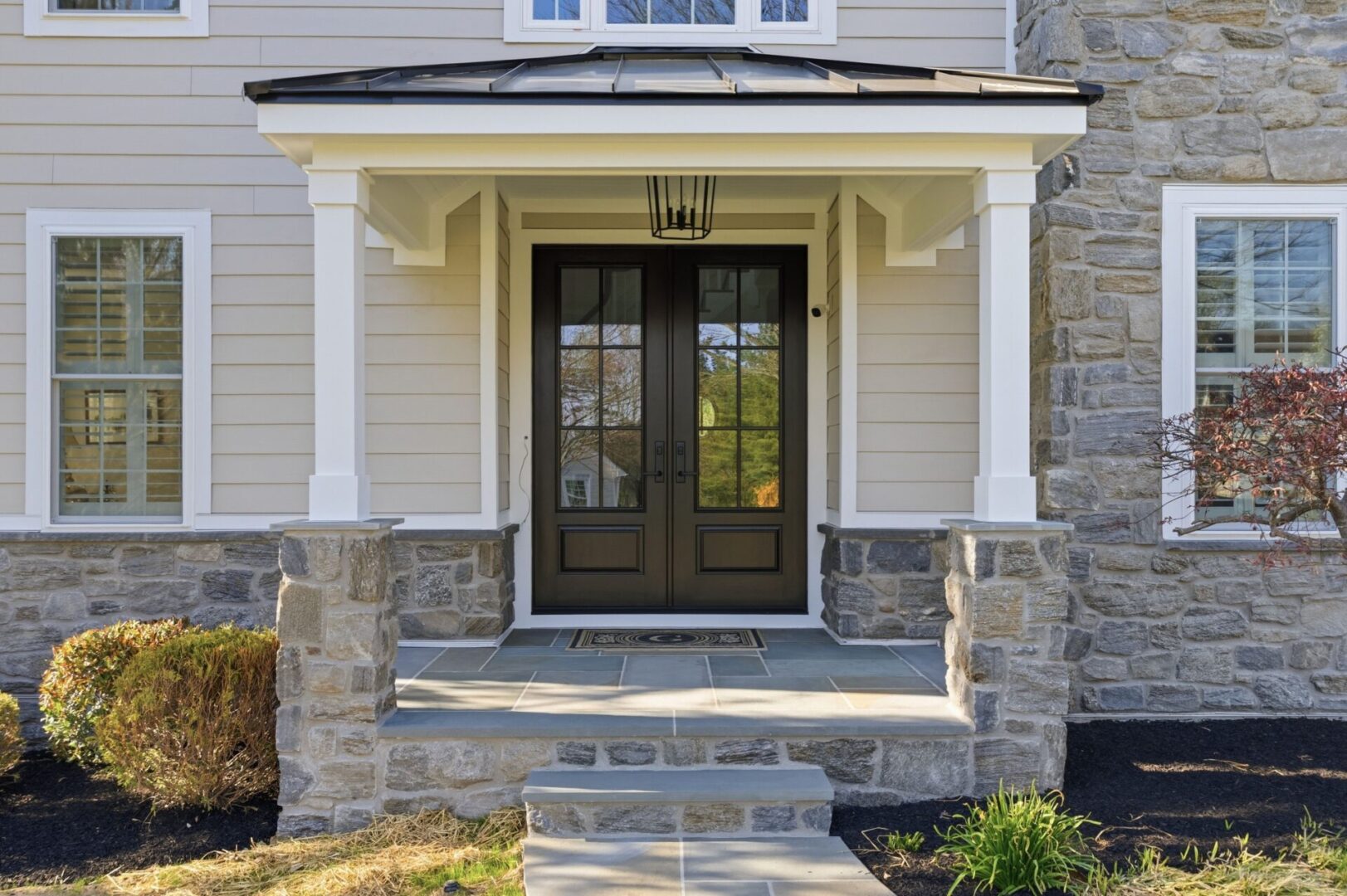 Portico with standing seam metal roof in West Chester